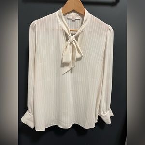 LOFT cream bow blouse